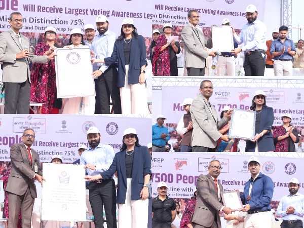 Nagpur District Sets Elite World Records with Voter Awareness Lesson Engaging 8100 Participants