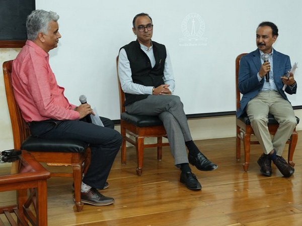 Deepak Saini, Convener, Longevity India, (Left) and Dr Vishal Rao, Dean, HCG Global (Centre), Prashanth Prakash, Founding Partner, Accel India (Right) speaking at launch of Longevity India Initiative