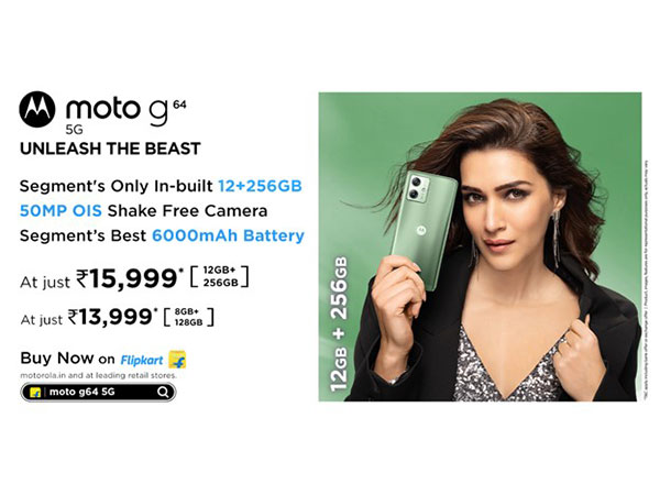 moto g64 5G with segment's only 12GB +256GB and shake free camera goes on sale on Flipkart, Motorola.in, & other leading retail stores at just Rs. 15,999*
