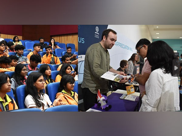 Oakridge IBDP students attending a Career Counselling session(L), Parents talking to Admission Officers during Oakridge University Fair(R)