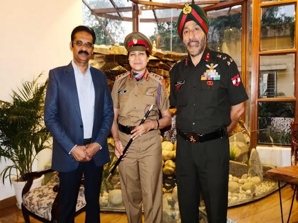 LPU's Pro-Chancellor, Rashmi Mittal conferring with Honorary Colonel Rank at New Delhi standing along Chancellor Dr. Ashok Kumar Mittal and Brigadier IS Bhalla