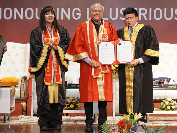 Dr. Ajai Chowdhry, a visionary pioneer and Co-founder of HCL,' honored with a Doctor of Literature degree by Dr. Ashok K Chitkara, Chancellor, Chitkara University