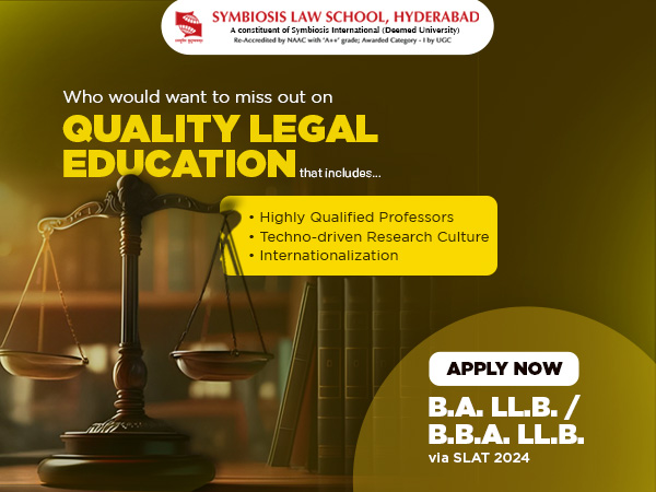 Symbiosis Law School (SLS), Hyderabad's BA/BBA LLB Programmes: Applications Open for the Institute Until May 16, 2024