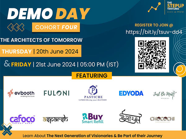 Startup Incubator The StepUp Ventures (TSUV) Announces Cohort 4 Demo Day on 20-21 June, 2024