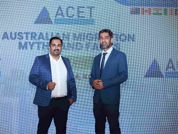 ACET Migration Founders Mathews David and Sulal Mathai launching the awareness drive for migration to Australia and global careers in Kochi