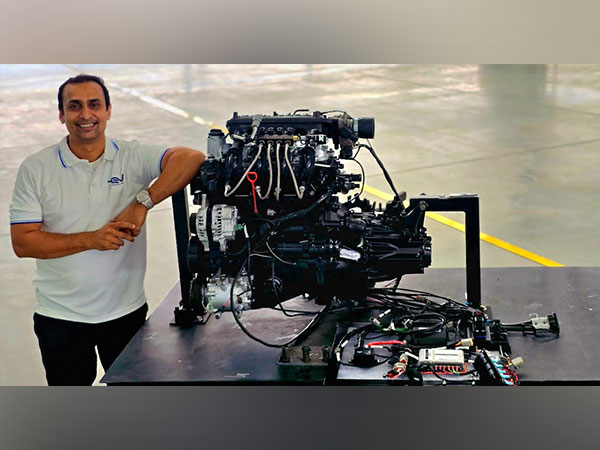 Himanshu Patel, CMD of Triton EV with the Triton EV Hydrogen Engine