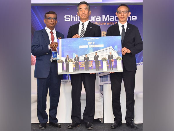 From left to right: M Kumar, MD, SMI, Chennai; Shigetomo Sakamoto, President and Hiroaki Ota, CFO of Shibaura Machine Group, Japan