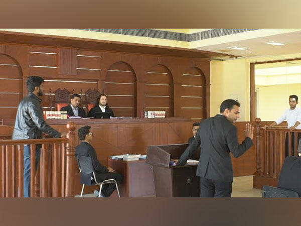 Students & faculty engaging in a moot court session at School of Law, Galgotias University, honing their legal skills through experiential learning
