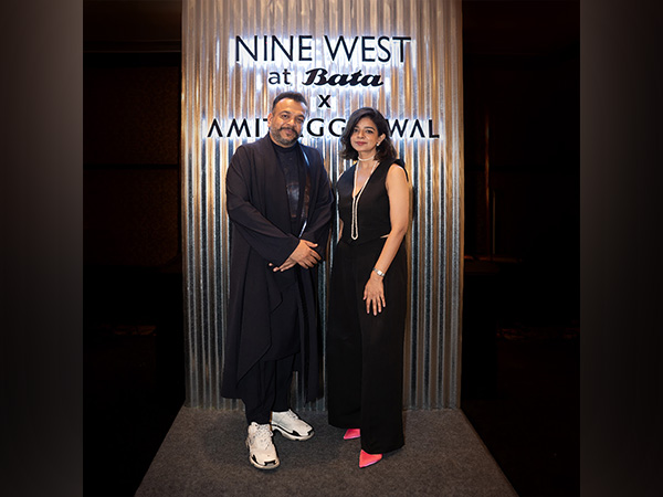 Deepika Deepti, Head of Marketing, Bata India with designer Amit Aggarwal at India Couture Week 2024