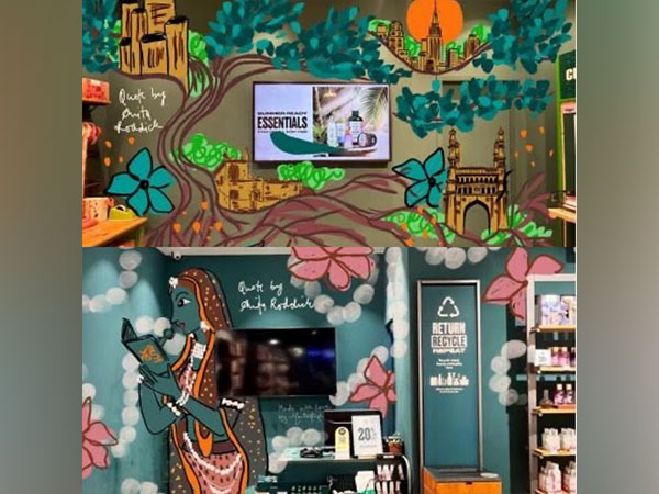 Locally relevant mural designs at The Body Shop's InOrbit Mall, Cyberabad and Forum Sujana, Hyderabad stores in Telangana