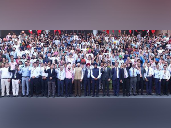 MP (Rajya Sabha) & Chancellor Chandigarh University, Satnam Singh Sandhu, celebrating stellar performance of Chandigarh University in NIRF Rankings 2024 with University Officials & students