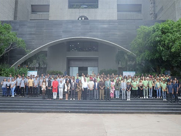 Students and speakers at TEDx Marwadi University event in Rajkot