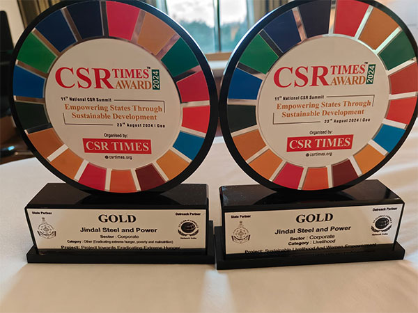 Mission Zero Hunger and Livelihood Programmes of JSP honoured with CSR Times Award