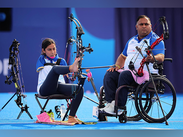 Rakesh Kumar (Galgotias University's Student) and Sheetal Devi in action, securing their historic bronze in archery at the Paris 2024 Paralympic Games