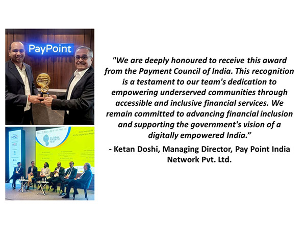 Pay Point India Network Pvt. Ltd. Recognized as Best Business Correspondent at Global Fintech Fest 2024