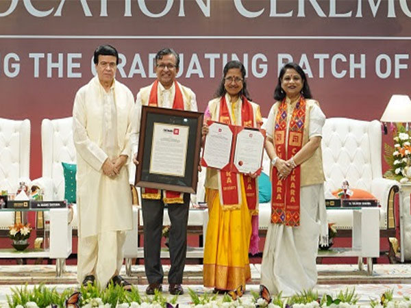 S.V. Nathan, CEO of Visara Partners being honored with Honorary Doctorate by Dr. Ashok K Chitkara, Chancellor & Dr Madhu Chitkara Pro Chancellor, Chitkara University