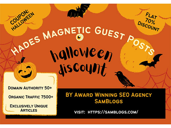 Award Winning SEO Agency SamBlogs Announces Massive Discount Offers this Halloween