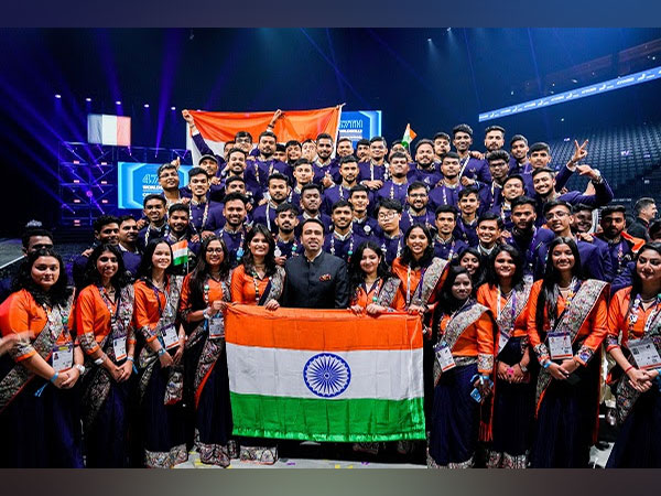 Jayant Chaudhary in Lyon, France cheering for Team India at WorldSkills 2024 Opening Ceremony