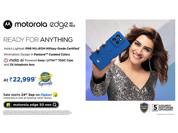 Motorola launched the motorola edge50 Neo at an effective festive price of Just INR 22,999*