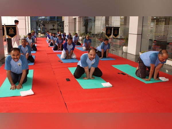 NCRB officers and employees doing yoga