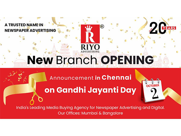 Riyo Advertising, a leading newspaper advertising and digital marketing agency with offices in Mumbai and Bangalore, announces the opening of its new branch in Chennai, Tamil Nadu