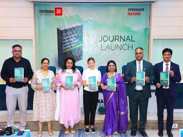 Officials from Chitkara University and Springer Nature at the launch of the Journal of Transformative Technologies and Sustainable Development at Chitkara University