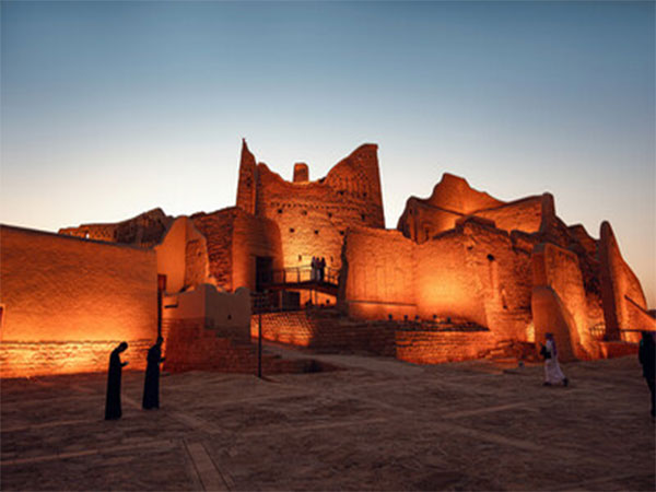 Diriyah, a UNESCO World Heritage Site, lit up at night