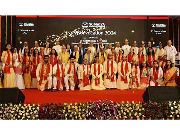 Gold Medalists with Chief Guest Dr. Nallathamby Kalaiselvi , Somaiya Vidyavihar University Chancellor Samir Somaiya and Deans of the Institutes