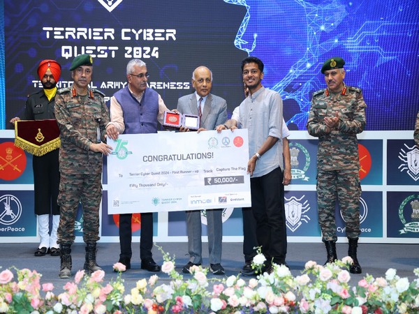 Lieutenant General N. S. Raja Subramani, PVSM, AVSM, SM, VSM, Vice Chief of the Army Staff (VCOAS), Honours Winners of Terrier Cyber Quest 2024 at Awards Ceremony