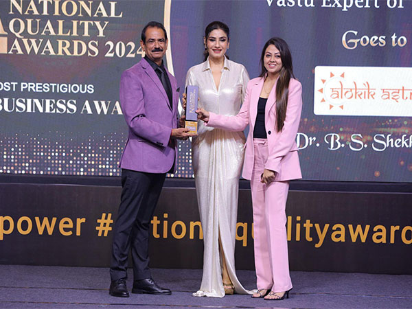 Dr. B. S. Shekhawat, receiving Brand Empower's "National Quality Award 2024" from Padma Shree Awardee, Raveena Tandon