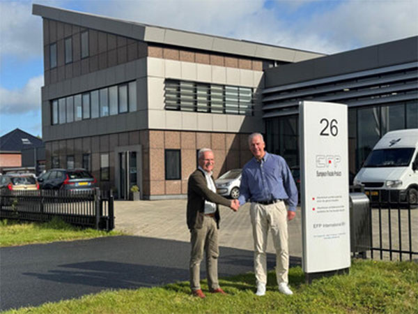 Bram Hannessen (left) and Dr. Peter A. Mrosik at the headquarters of EFP International B.V. in Marum, the Netherlands.