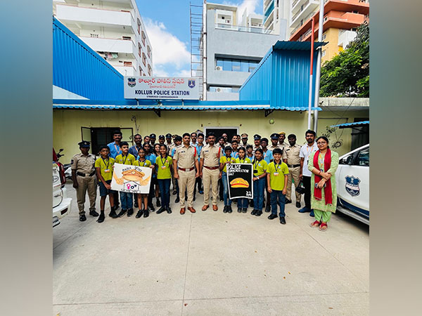 Manthan Students along with police personnel at Kollur Police Station