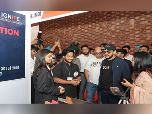 Shark Tank Fame Aman Gupta interacting with Chandigarh University students, during National Level Start up competition 'IGNITE' 2024 at Chandigarh University.