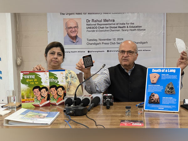 Dr Rahul Mehra, National Representative of India for the UNESCO Chair for Global Health & Education, addressing the media at Press Club in Chandigarh