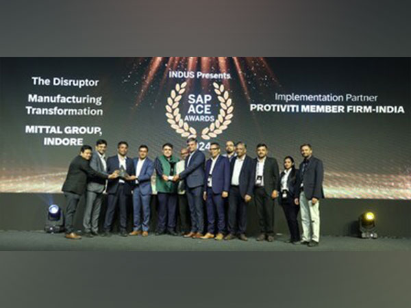 Protiviti Member Firm for India team receiving the SAP ACE Awards 2024