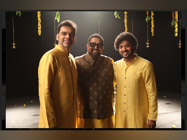 This collaboration for Sangeet Manapman, marks the first time the trio has come together to record for a film.