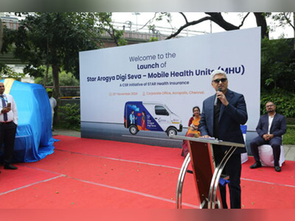 Anand Roy, MD & CEO, Star Health and Allied Insurance, unveiling Star Arogya Digi Seva -- Mobile Health Units (MHU), in Chennai