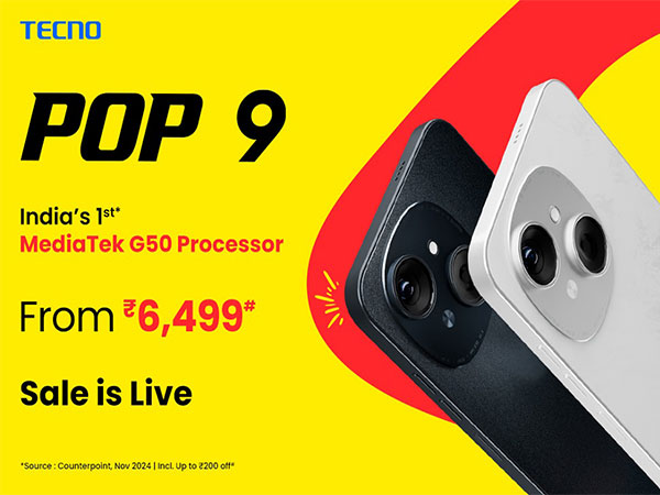 TECNO POP 9 with India's first MediaTek G50 Hits Shelves on 26th November