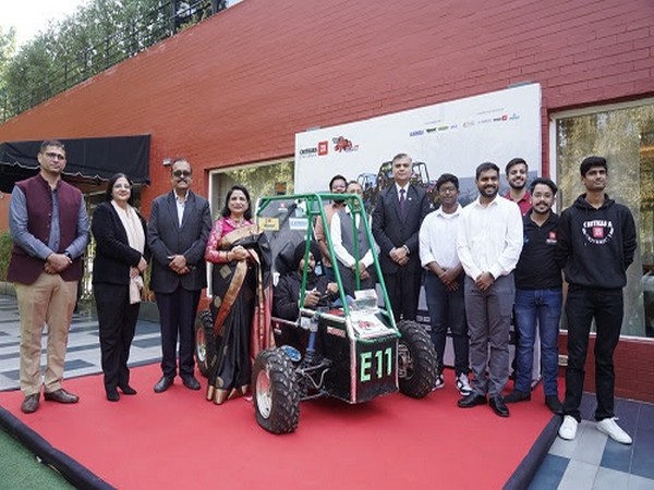 Dr. Madhu Chitkara, Pro-Chancellor Chitkara University along with Students and Officials from BAJA SAEINDIA 2025 at the Launch event