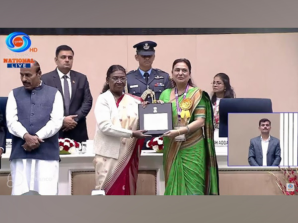 Sarika Minda, Chairperson, Spark Minda Foundation during the award ceremony at Vigyan Bhawan, New Delhi