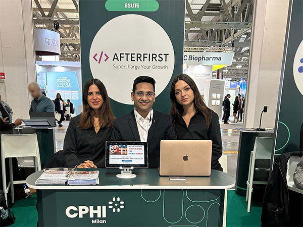 AfterFirst Media's Team at their booth at CPHI Milan, the World's Leading Pharmaceutical Event