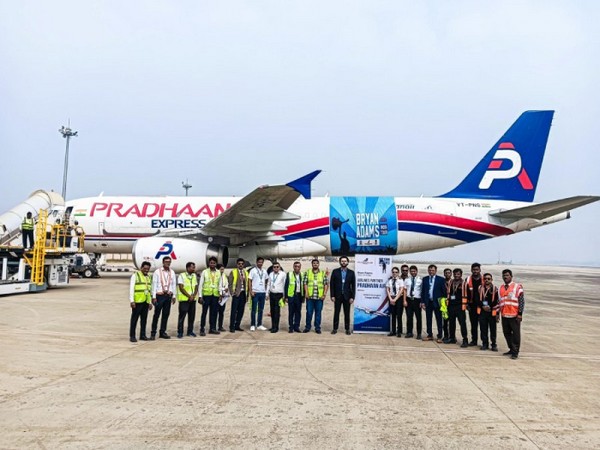 Nipun Anand, Founder and CEO of Pradhaan Air with team celebrating the start of Bryan Adams' tour in India