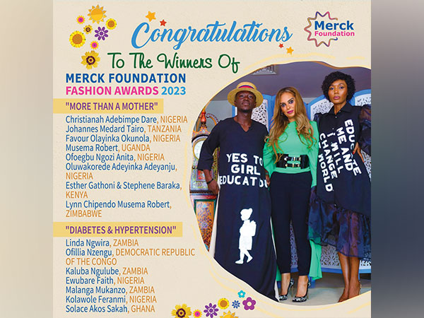 Senator, Dr. Rasha Kelej, CEO of Merck Foundation congratulates the Fashion Award Winners of "More Than a Mother" and "Diabetes & Hypertension" 2023