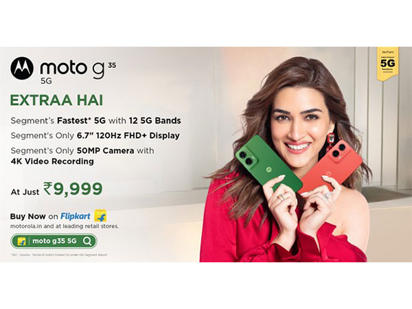 Moto g35 5G segment's Fastest* 5G smartphone featuring the segment's only FHD+ 120Hz display, goes on sale today at an effective price of Rs 9,999