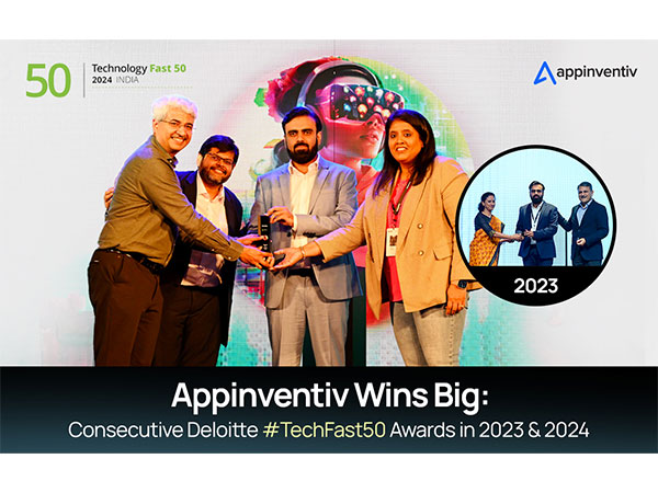 Appinventiv Wins Big: Consecutive Deloitte Tech Fast 50 Awards in 2023 & 2024