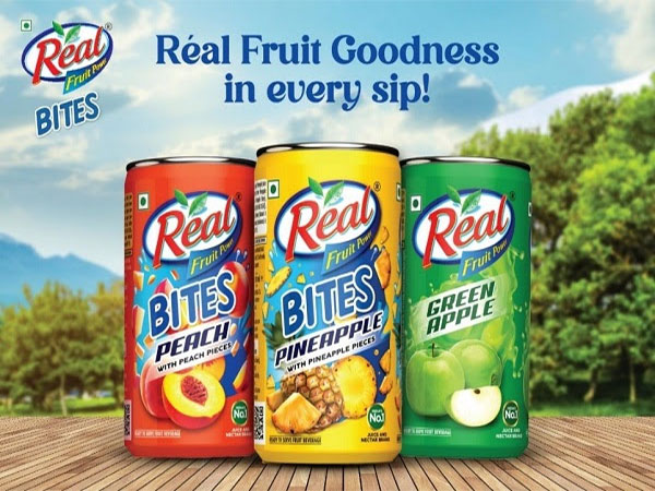 Dabur's Real Bites juice in eco friendly aluminium packaging of Ball