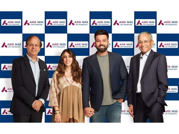 From left to right: Prashant Tripathy, MD & CEO, Axis Max Life Insurance, Brand ambassadors - Ritika Sajdeh & Rohit Sharma, Rajiv Anand, Chairman, Axis Max Life Insurance