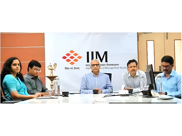 Professors from IIM Visakhapatnam including Prof M Chandrasekhar Director, IIM Visakhapatnam during the online induction of the batch.