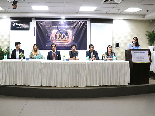 NABL dignitaries and Thyrocare leaders attending the felicitation event