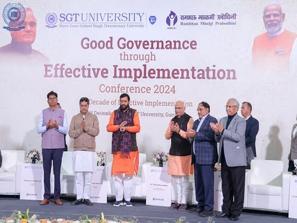 (L to R): Om Prakash Choudhary, Professor (Dr.) Manik Saha, Nayab Singh Saini, Dr. Vinay Sahasrabuddhe, Manmohan Singh Chawla, and Dr. Madan Mohan Chaturvedi